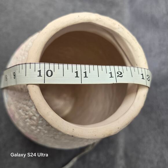 Native American Southwestern Pink Unglazed Pottery Vase Geometric Shapes 10" - Picture 8 of 9